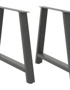 vidaXL Nohy k jedálenskému stolu v tvare A 2 ks antracitové 90 x (72-73) cm oceľ