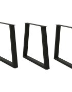vidaXL Nohy k jedálenskému stolu v tvare V 3 ks čierne 80 x (72-733) cm oceľ