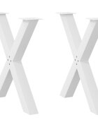 vidaXL Nohy k jedálenskému stolu v tvare X 2 ks biele 70 x (72-73) cm oceľové