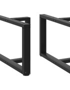 vidaXL Nohy konferenčného stolíka v tvare T 2 ks čierne 60x25x(42-43) cm oceľ