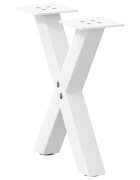 vidaXL Nohy konferenčného stolíka v tvare X 2 ks biele 37 x (30-31) cm oceľové