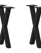vidaXL Nohy konferenčného stolíka v tvare X 2 ks čierne 38 x (42-43) cm oceľové
