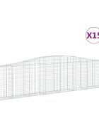 vidaXL Oblúkové gabionové koše 15ks 400x30x80/100cm pozinkované železo