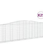vidaXL Oblúkové gabiónové koše 25 ks 400x30x100/120cm pozinkov. železo