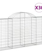 vidaXL Oblúkové gabiónové koše 30 ks 200x30x100/120cm pozinkov. železo