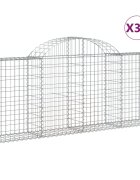 vidaXL Oblúkové gabionové koše 30ks 200x30x80/100cm pozinkované železo