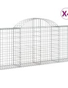 vidaXL Oblúkové gabionové koše 4 ks 200x30x80/100cm pozinkované železo