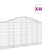 vidaXL Oblúkové gabionové koše 40ks 200x30x80/100cm pozinkované železo