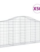 vidaXL Oblúkové gabionové koše 50ks 200x30x80/100cm pozinkované železo