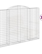 vidaXL Oblúkové gabionové koše 5ks 300x30x200/220cm pozinkované železo