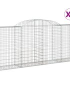 vidaXL Oblúkové gabionové koše 7 ks 300x50x120/140 cm pozink. železo