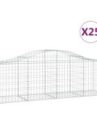 vidaXL Oblúkový gabionový kôš 25 ks 200x50x60/80 cm pozinkované železo