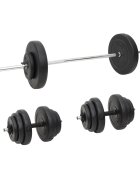 vidaXL Obojručná a jednoručná činka so závažiami 60 kg