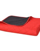 vidaXL Obojstranná posteľná prikrývka červená a čierna 170 x 210 cm