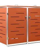 vidaXL Ohrada na 2 odpadkové koše 138x775x115 cm nehrdzavejúca oceľ