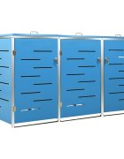 vidaXL Ohrada na 3 odpadkové koše 207x775x115 cm nehrdzavejúca oceľ