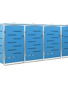 vidaXL Ohrada na 4 odpadkové koše 2765x775x115 cm nerezová oceľ