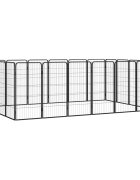 vidaXL Ohrádka pre psov 20 panelov čierna 50x100 cm práškovaná oceľ