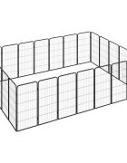 vidaXL Ohrádka pre psov 24 panelov čierna 50x100 cm práškovaná oceľ