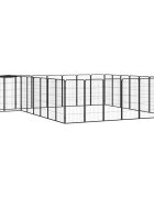 vidaXL Ohrádka pre psov 30 panelov čierna 50x100 cm práškovaná oceľ