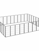 vidaXL Ohrádka pre psov 32 panelov čierna 50x100 cm práškovaná oceľ
