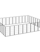 vidaXL Ohrádka pre psov 36 panelov čierna 50x100 cm práškovaná oceľ