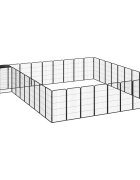 vidaXL Ohrádka pre psov 38 panelov čierna 50x100 cm práškovaná oceľ