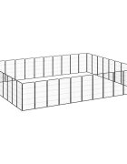 vidaXL Ohrádka pre psov 40 panelov čierna 50x100 cm práškovaná oceľ
