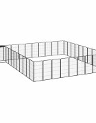 vidaXL Ohrádka pre psov 42 panelov čierna 50x100 cm práškovaná oceľ