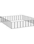 vidaXL Ohrádka pre psov 46 panelov čierna 50x100 cm práškovaná oceľ