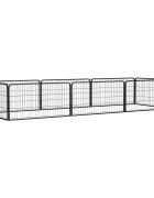 vidaXL Ohrádka pre psov 8 panelov čierna 100x50 cm práškovaná oceľ