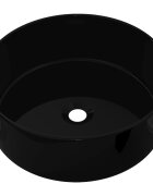 vidaXL Okrúhle keramické umývadlo čierne 40x15 cm