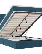 vidaXL osmanská posteľ s matracmi a LED diódami tmavomodrá zamat