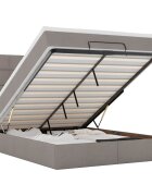 vidaXL Osmanská posteľ s matracom a LED diódami Taupe 140x200 cm Látka