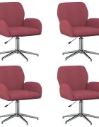 vidaXL Otáčacie stoličky k stolu 4 ks 54 x 58 x 90 cm Víno červené