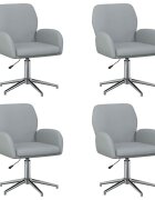 vidaXL Otáčacie stoličky k stolu 4 ks Látka 54 x 58 x 90 cm Svetlosivá