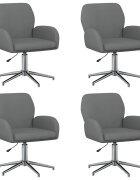 vidaXL Otáčacie stoličky k stolu 4 ks Látka 54 x 58 x 90 cm Tmavosivá
