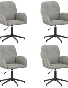 vidaXL Otáčacie stoličky k stolu 4 ks Zamat 54 x 55 x 90 cm Svetlosivá