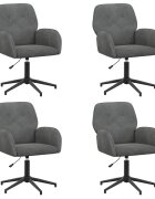 vidaXL Otáčacie stoličky k stolu 4 ks Zamat 54 x 55 x 90 cm Tmavosivá