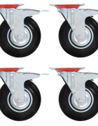 vidaXL Otočné kolieska s dvojitou brzdou 4 ks 125 mm