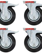 vidaXL Otočné kolieska s dvojitou brzdou 4 ks 200 mm