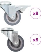 vidaXL Otočné kolieska s otvorom na skrutku 16 ks 50 mm