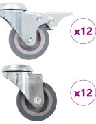 vidaXL Otočné kolieska s otvorom na skrutku 24 ks 50 mm
