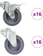 vidaXL Otočné kolieska s otvorom na skrutku 32 ks 75 mm