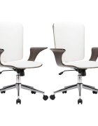 vidaXL otočné pracovné stoličky 2 ks Umelá koža 69 x 61 x 104 cm