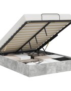 vidaXL Otomanový posteľný rám s úložiskom Betónovo Sivá 120 x 200 cm