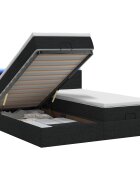 vidaXL Ottoman posteľ s matracom a LED Čierna 200 x 200 cm Látka