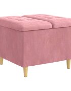 vidaXL Ottoman s Úložným Priestorom Ružová 60 x 60 x 45 cm Zamat