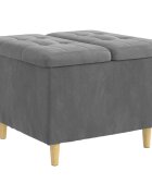 vidaXL Ottoman s Úložným Priestorom Tmavo šedá 60 x 60 x 45 cm Zamat