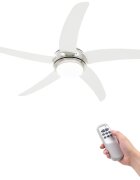 vidaXL Ozdobný stropný ventilátor s osvetlením 128 cm biely